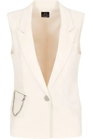 Emporio Armani Jassen, Dames, , XS, Single-breasted vest met hangende ketting