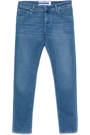 Jacob Cohen Jeans, Heren, Blauw, W38, Slim Fit Blauwe Jeans met Zakdetail