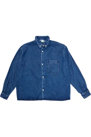 Won Hundred Overhemden, Heren, Blauw, L, Denim, Blauwe Denim Tencel Shirt