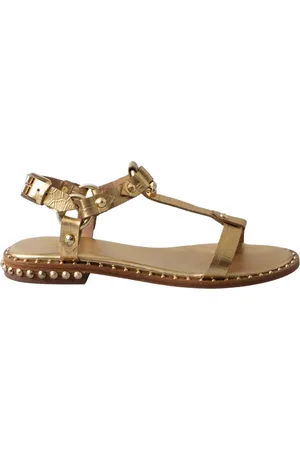 Ash Schoenen, Dames, Geel, 37 EU, Leer, Moderne Gladiator Sandaal