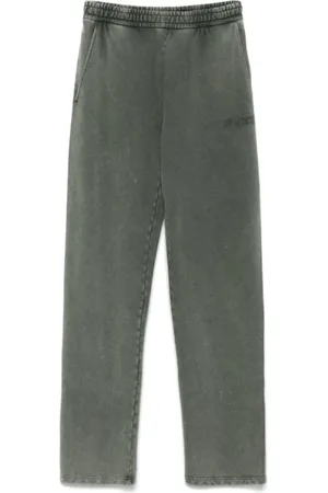Gucci Broeken, Dames, Groen, S, Katoen, Geborduurde katoenen trainingsbroek