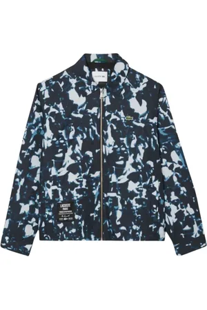 Lacoste Jassen, Heren, Veelkleurig, M, Polyester, Tennis Publiek Bedrukte Jas