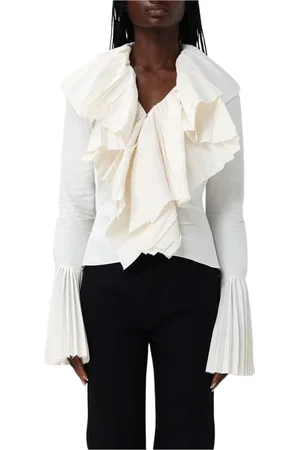 Alexander McQueen Blouses & Shirts, Dames, , S, Katoen, Ruffle Cuff Blouse
