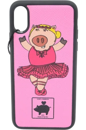 Dolce & Gabbana Accessoires, Dames, Roze, ONE Size, Vrouwen i Phone Hoesje Ballerina Print
