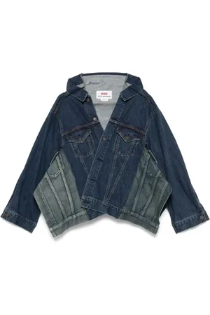 JUNYA WATANABE Blouses & Shirts, Dames, Blauw, M, Denim, Denim Shirt met Knoopsluiting Zakken