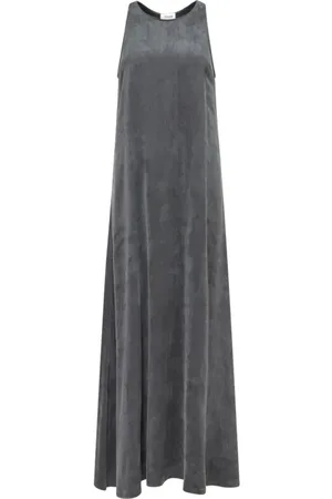 Drykorn Kleedjes, Dames, Grijs, XL, Satijn, Vlora Satijnen Zomerjurk