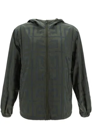 Givenchy Jassen, Heren, Groen, M, Iconische Logo Windbreaker Jas met Capuchon