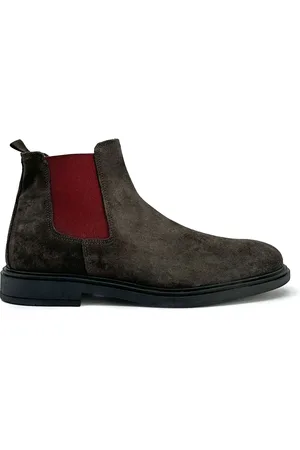 Duca Di Morrone Schoenen, Heren, Bruin, 44 EU, Suède, Heren Suède Enkellaarzen, Italiaans Vakmanschap