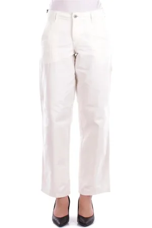 Dickies Broeken, Dames, Wit, W27, Katoen, Katoenen broek met rits en zakken