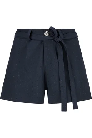Nicowa Korte broeken, Dames, Zwart, XL, Metallic Pinstripe Shorts voor de lente