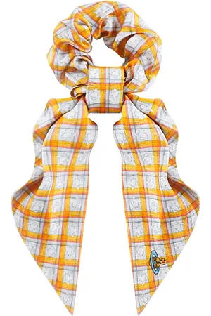 Vivienne Westwood Accessoires, Dames, Geel, ONE Size, Gele accessoires met Check Orbs Scrunchie