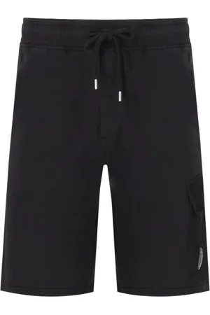 C.P. Company Korte broeken, Heren, Zwart, XL, Katoen, Zwarte Cargo Fleece Bermuda Shorts