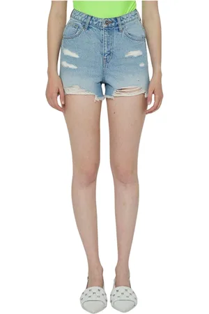 John Richmond Korte broeken, Dames, Blauw, W31, Denim, Shorts in lichte denimwassing