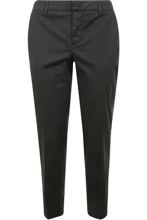 PT Torino Broeken, Dames, Zwart, XS, Leer, Koffie Getailleerde Broeken voor Verfijnde Outfits