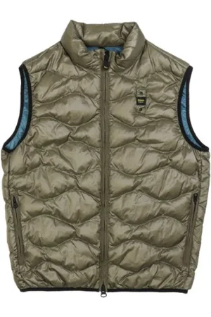 Blauer Jassen, Heren, Groen, XL, Groene Geruite Mouwloze Gewatteerde Jas