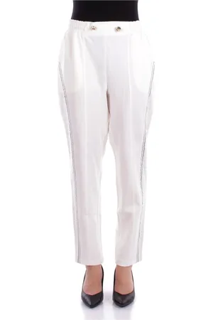 Liu Jo Broeken, Dames, Wit, 2Xl, Katoen, Sportieve Broek met Zijzakken