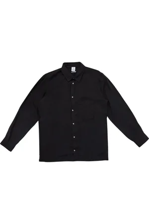 Won Hundred Overhemden, Heren, Zwart, L, Wijdvallende Zwarte Shirt