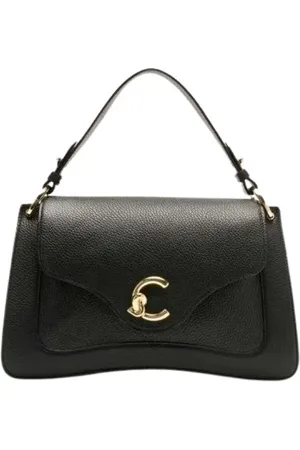 Coccinelle Tassen, Dames, Zwart, ONE Size, Leer, Zwarte Leren Dagelijkse Tas