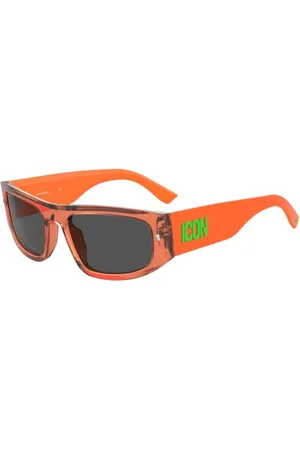 Dsquared2 Accessoires, Heren, Oranje, ONE Size, Oranje Icon Logo Zonnebril