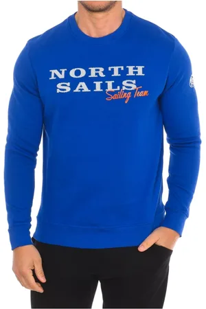North Sails Sweatshirts & Hoodies, Heren, Blauw, 2Xl, Nylon, Geribbelde Ronde Hals Sweater