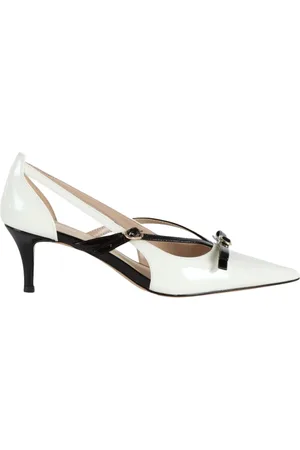 Twin-Set Schoenen, Dames, , 37 EU, Leer, Verniste Décolleté met Strikdetail