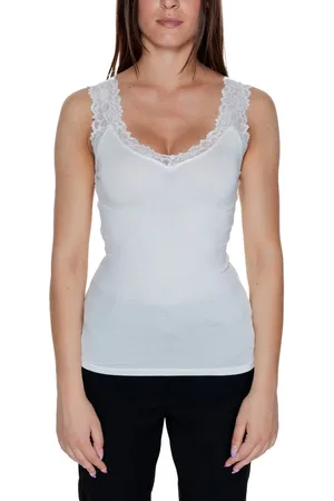VERO MODA Tops, Dames, Wit, XS, Witte Viscose Tanktop Lente/Zomer