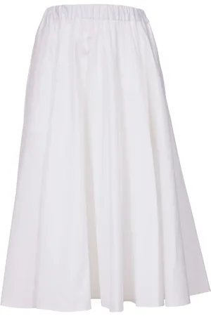 Aspesi Rokken, Dames, Wit, XS, Katoen, Uitlopende katoenen rok met elastische taille