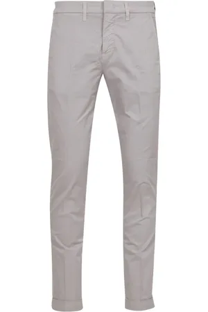 FAY Broeken, Heren, Grijs, W34, Katoen, Grijze Katoenen Slim Fit Broek