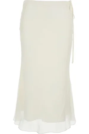 DUNST Rokken, Dames, Wit, S, Witte Rok met Zijdelingse Knoopsluiting