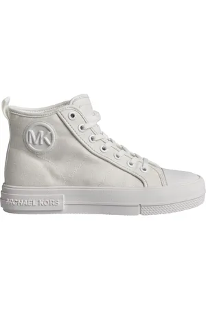 Michael Kors Schoenen, Dames, Wit, 35 EU, Katoen, Hoge canvas sneakers voor vrouwen