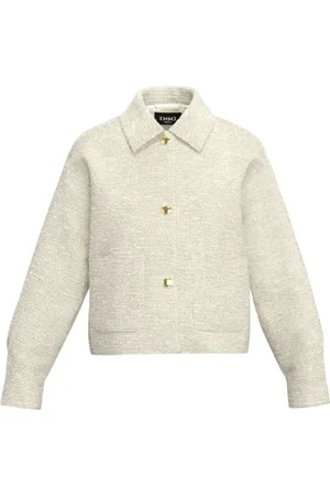 MARELLA Jassen, Dames, , XS, Katoen, Ivoor Jas met Bouclé Stof