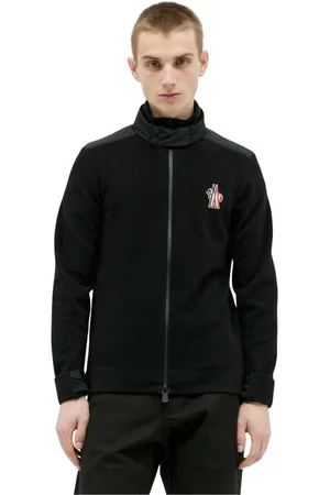 Moncler Jassen, Heren, Zwart, S, Wol, Gewatteerde Wolmix Ritsjas