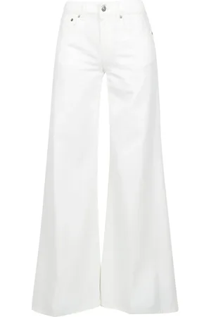 Dondup Jeans, Dames, Wit, W28, Katoen, Wijde Pijp Jeans Marl