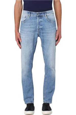 Dondup Jeans, Heren, Blauw, W32, Denim, Blauwe Straight-Leg Denim Jeans
