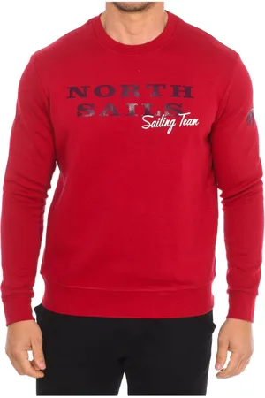 North Sails Sweatshirts & Hoodies, Heren, Rood, 2Xl, Nylon, Geribbelde Crew Neck Sweatshirt