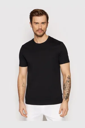 HUGO BOSS Tops, Heren, Zwart, 2Xl, Katoen, Slim Fit Katoenen T-shirt Zwart