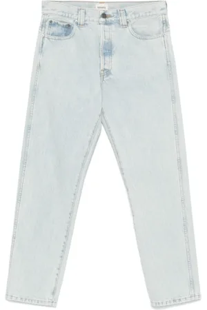 Khaite Jeans, Dames, Blauw, W27, Katoen, Lichtblauwe Knopen Jeans