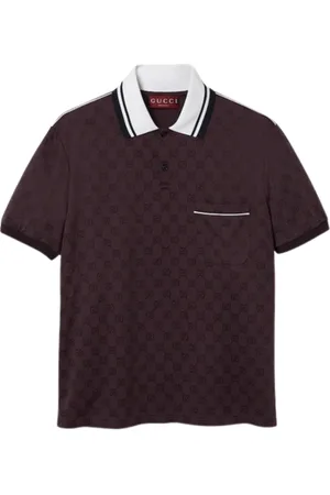 Gucci Tops, Heren, Rood, L, Katoen, Rode Polo Shirt met Voorknoppen