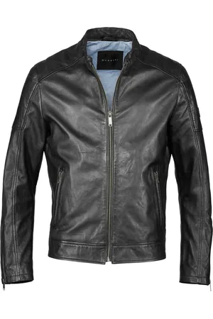 Bugatti Jassen, Heren, Zwart, 3Xl, Leer, Klassieke leren jas met opstaande kraag