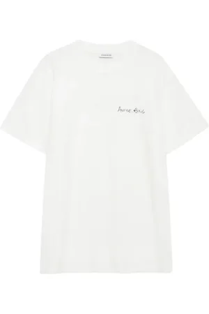 ANINE BING Tops, Dames, Wit, M, Katoen, Korte Mouw Walker Lyrics T-shirt