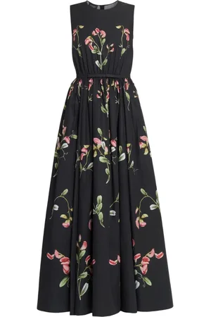 Giambattista Valli Kleedjes, Dames, Zwart, M, Lange Zwarte Bedrukte Jurk