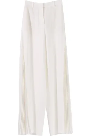 Karl Lagerfeld Broeken, Dames, Wit, S, Polyester, Studio Geplooide Broek