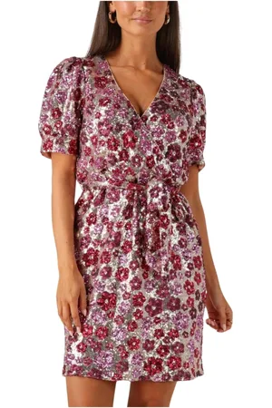 FREEBIRD Kleedjes, Dames, Veelkleurig, S, Roze Mini Jurk voor Lente/Zomer