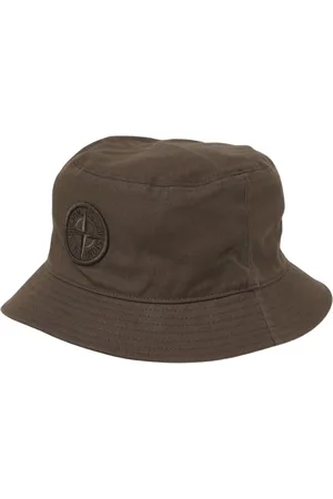 Stone Island Accessoires, Heren, Groen, M, Katoen, Zwarte Katoenen Bucket Hat Stijlvol Ontwerp