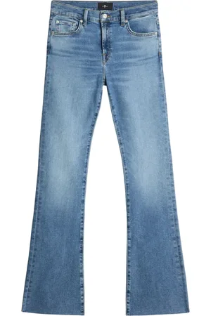 7 for all Mankind Jeans, Dames, Blauw, W28, Denim, Bootcut Tailorless Fancy Jeans