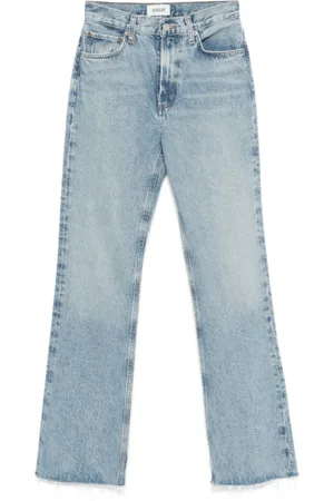 AGOLDE Jeans, Dames, Blauw, W28, Blauwe Straight Leg Jeans met Zakken