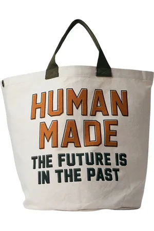 HUMAN MADE Tassen, Heren, Wit, ONE Size, Katoen, Logo Canvas Tote Tas