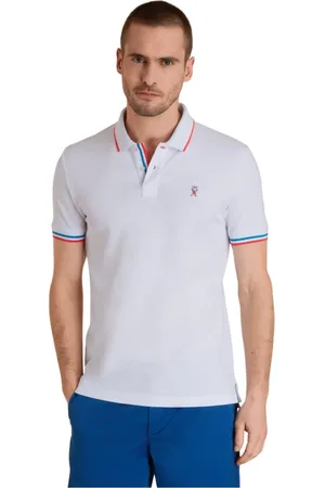 Vicomte A. Tops, Heren, Wit, L, Katoen, Witte Polo met Fluorescerende Details