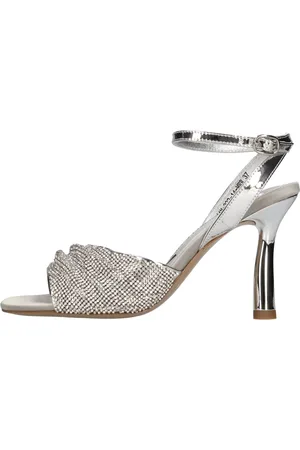Emanuélle vee Schoenen, Dames, Grijs, 38 EU, Leer, Sandalen Zilver