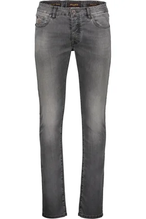 MOORER Jeans, Heren, Grijs, W34, Katoen, Studded Slim Fit Jeans